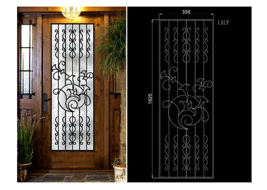 Vidrio interno/hacia fuera de apertura decorativo del hierro labrado para las puertas de entrada