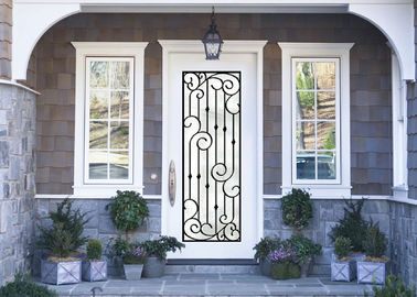 Puertas de encargo antisépticas del hierro labrado con la artesanía de cristal de la inspiración