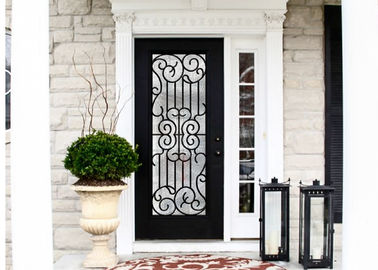 Puerta integrada del vidrio durable del hierro labrado, puertas interiores del hierro labrado de las decoraciones