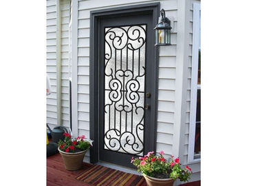 Puerta integrada del vidrio durable del hierro labrado, puertas interiores del hierro labrado de las decoraciones