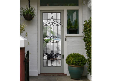 La puerta bordó las hojas de cristal del arte claro biselado, vidrio decorativo del panel