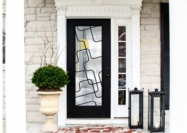 Vidrio integrado elegante de la puerta del hierro labrado de la iluminación natural para la mano constructiva forjada dignificada