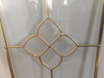 Borde biselado del marco metálico de cristal transparente del armario de cocina a prueba de calor
