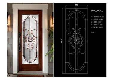 Hojas de cristal clásicas del arte de la puerta del aislamiento termal/sano con Chrome negro