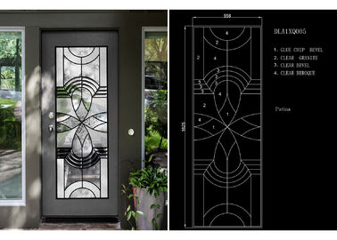 Arte simple de cristal decorativo de encargo elegante de la difusión de Windows de la puerta de entrada de la luz natural